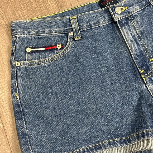 Junior’s Tommy Hilfiger 13 Large Denim Shorts Jeans Navy Blue Classic Logo EUC - Picture 5 of 10
